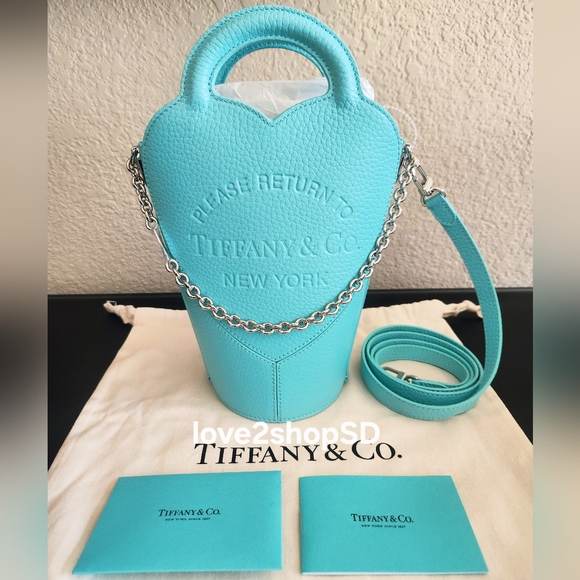 Tiffany & Co. Handbags - TIFFANY & CO Return To Tiffany Mini Heart Crossbody Bag Blue Leather RTT NEW NWT